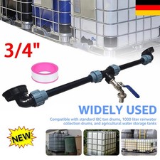 IBC Schwanenhals 3/4" Auslaufhahn Regenwassertank Regenfass Container Adapter