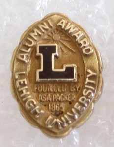 Vintage Lehigh University Alumni Award Pin - Founded by Asa Packer 1865 1/10-10K