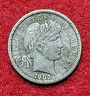 1903 Silver Barber 10c Dime Fine