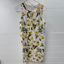 London Times Size 4 Lemon Floral Sundress Knee-Length Sleeveless Zip NWT