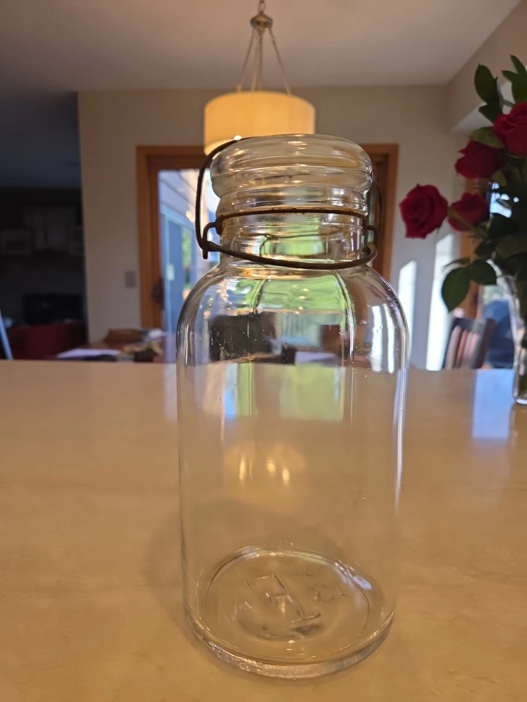 #13 Half Gallon TF Fruit Jar Made by Hazel Atlas Clear Glass
