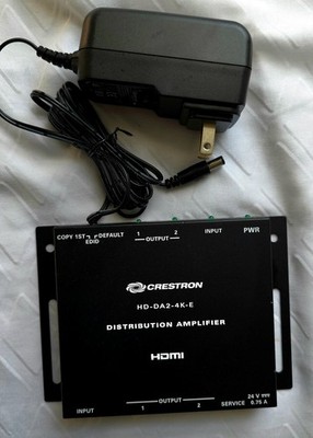 Crestron HD-DA2-4K-E HDMI Distribution Amplifier With OEM Power Supply.