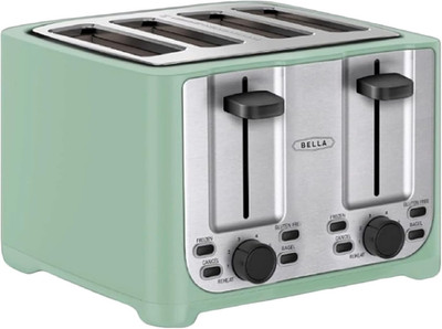 4 Slice Toaster, Wide Slots, Reheat/Defrost, Crumb Tray, Auto Shut-Off, Sage