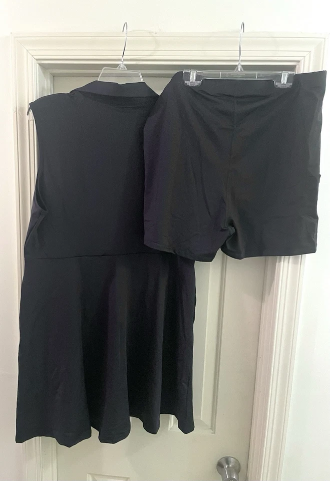 Green V Neck Tennis Sport Polo Dress Shorts Set UPF 50 Travel Quick Dry XXL NEW - Image 2 of 4