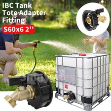 275-330 Gallon IBC Tote Tank Adapter 2" Coarse Thread Brass Hose Faucet Valve