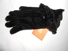 NWT Gymboree Girls Black Velvet Gloves with Ruffle Trim Size Small 5/6