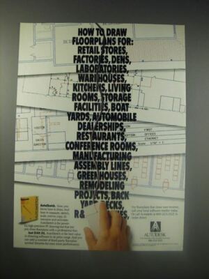 1990 Autodesk AutoSketch Software Ad - How to draw floorplans