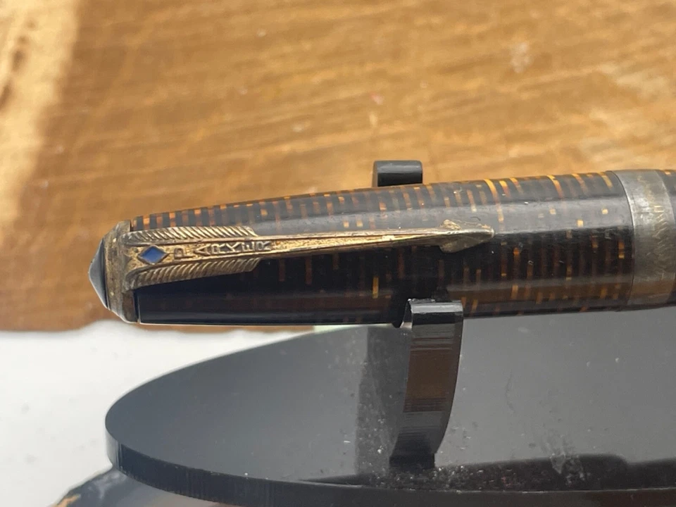 Pluma Estilográfica Vacuática Parker Diamante Azul De Colección (década de 1940) 14 k Nuevo en Caja--2944.24 Foto 2 de 4