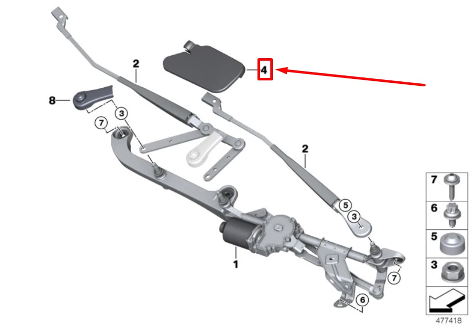 NEU BMW 2 ACTIVE TOURER F45 WISCHERARMISBEDECKUNGSKAPPE  