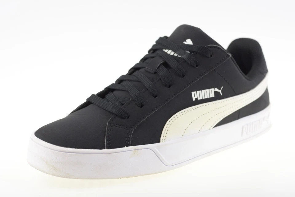 Puma Smash Vulc JR Black/White 370704-05 Kids Junior Trainers Size UK 5 - Image 2 of 4