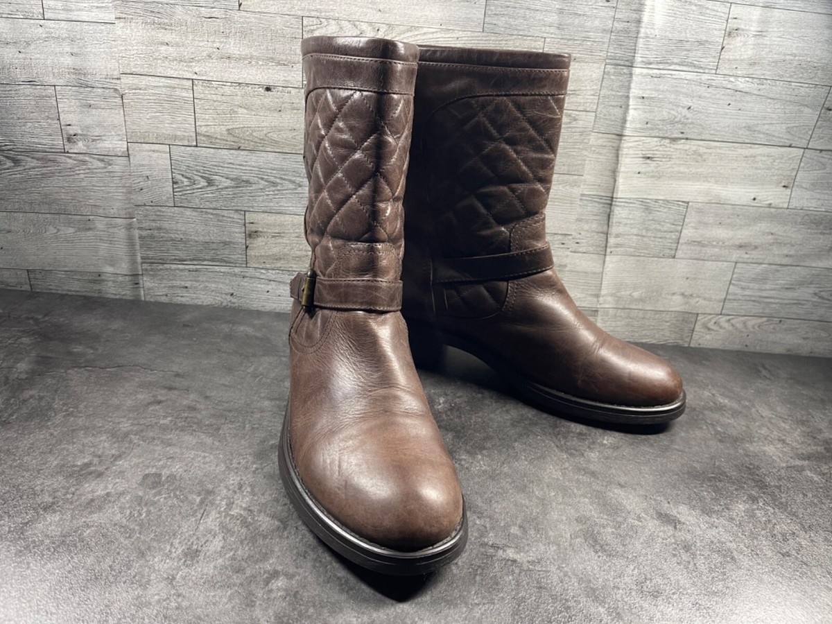 Aquatalia by Marvin K Boots Women 10M Lynn Shoe Brown Quilted