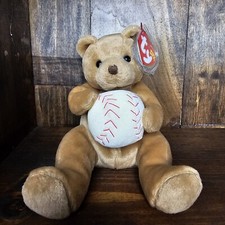 Retired Rare Ty Beanie Baby 2005 "Shortstop" Bear Baseball Decoration NWT