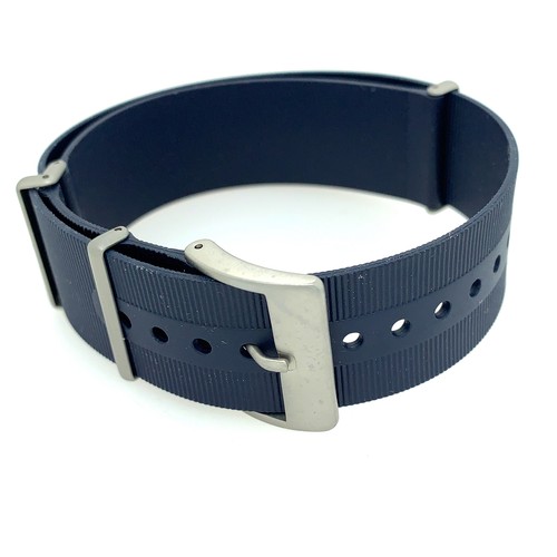 Bonetto Cinturini 328 Kautschuk Uhrenarmband in 22mm Dunkelblau - Bild 3 von 3