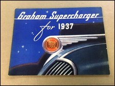 1937 Graham Supercharger Deluxe Vintage Original Car Sales Brochure Catalog