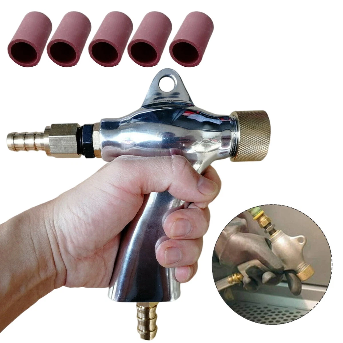 Air Sandblast Gun Sand Blasting 5 Ceramic Nozzles for