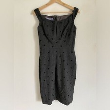Vintage Lavender Label Vera Wang Dress Womens Gray Wool Chevron Cocktail Size 6