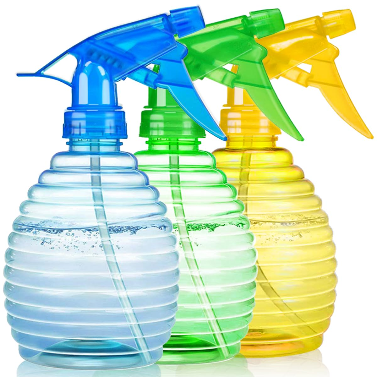 Spray Bottles - 3 Pack, 16 Oz - Mist/Stream, Bright Colors, Sturdy, Leak Proof,
