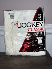 VINTAGE DEADSTOCK 1987 JOCKEY V NECK UNDER SHIRT XL made in USA 3 PACK