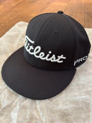 Titleist Tour Elite Flat Bill golf cap color Black White logo free size
