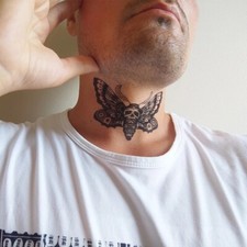 Death Moth - Death Moth Temporary Tattoo / Skull Moth Temporary Tattoo Hawk