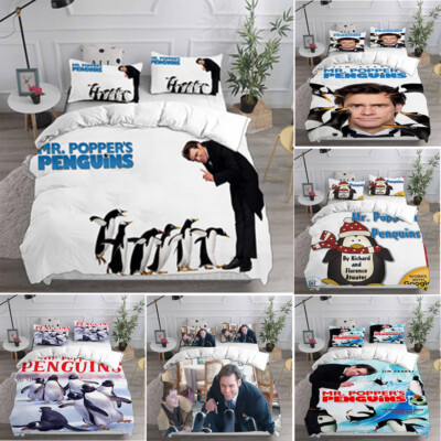 Cosplay Mr Popper's Penguins 3D Xmas Bettbezug Bettwäsche Set Kissenbezug Quilt