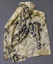 Vintage Olive Green Wild Cats Lions Tigers Scarf Rectangle 14"X58" Leopard Print