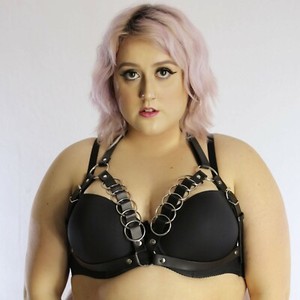 plus size leather bra
