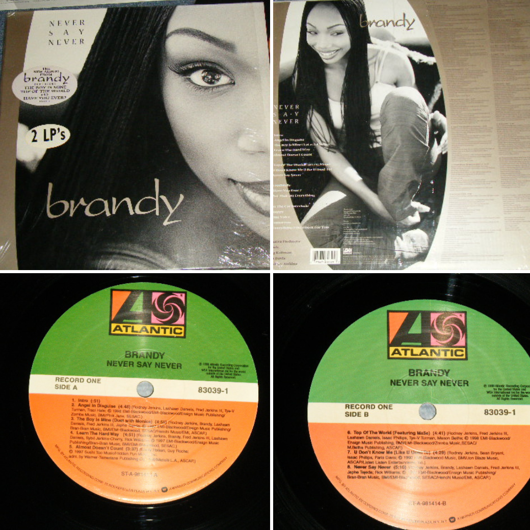 BRANDY Never Say Never 1998 US Original 2LP Vinyl Atlantic 830391 NM