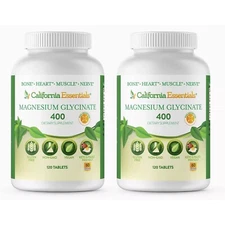 California Essentials Magnesium Glycinate 400 - 120 Tablets - Pack of 2