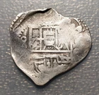 SPAIN TOLEDO? 2 REALES SILVER COB MACUQUINA DATE NOT VISIBLE 6,30g