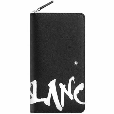 MONTBLANC 124139 BLACK SARTORIAL WALLET 12CC CALLIGRAPHY ZIP