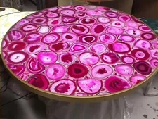 Pink Agate Sofa Table Top  , Agate Customized Table Top , Resin Coffee Table Top