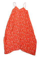 GAP Coral Orange Ivory Floral Spaghetti Strap Pocket Long Maxi Slip Dress Medium