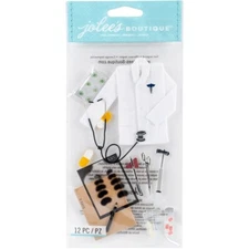 Crafts Stickers Jolee's Doctor White Coat X-Ray Stethoscope Pills Instruments