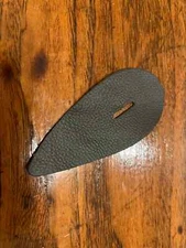 Teardrop Black Leather Reinforcement Patch w/ Cable Slot, Cubs Aeroncas