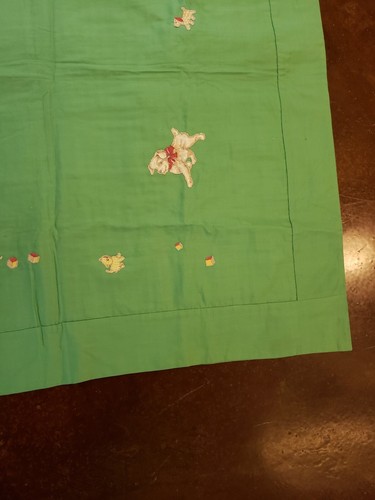 Patchwork Quilt Top Log Cabin 1930s-40s Calico Cotton with applique dogs on back - Picture 9 of 12