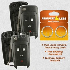 2 For 2014 2015 2016 2017 Chevrolet Impala Remote Shell Case Car Key Fob Cover