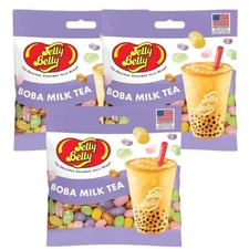 Jelly Belly Boba Milk Tea 3 Pack 3.5 oz Bags Gourmet Jelly Beans Candy