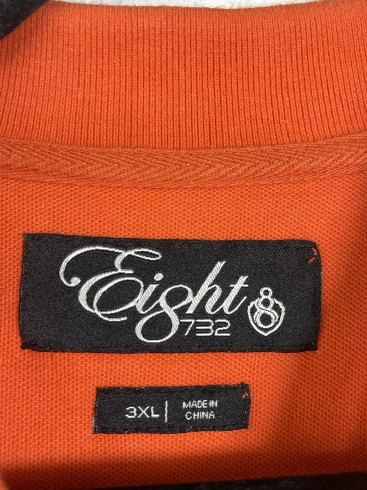 Eight 732 Shirt Men's 3XL Hip Hop Baggy Y2k 90s  Orange Motor Club Rap Shirt - Image 3 of 4