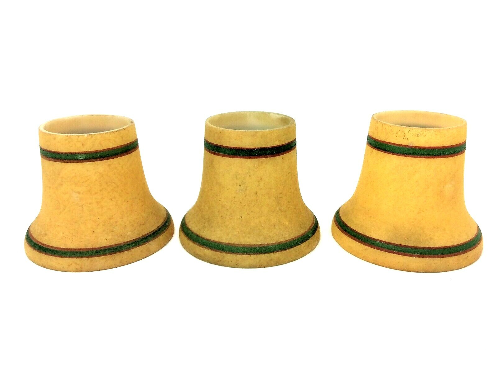 Vintage Set Three Used Small Table Lamp Shades Lighting Parts Striped Decorative eBay