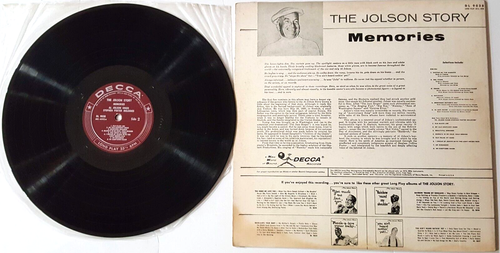 Vintage 1958 Al Jolson - The Jolson Story MEMORIES (Vinyl LP 12" DECCA) Jazz - Picture 4 of 4