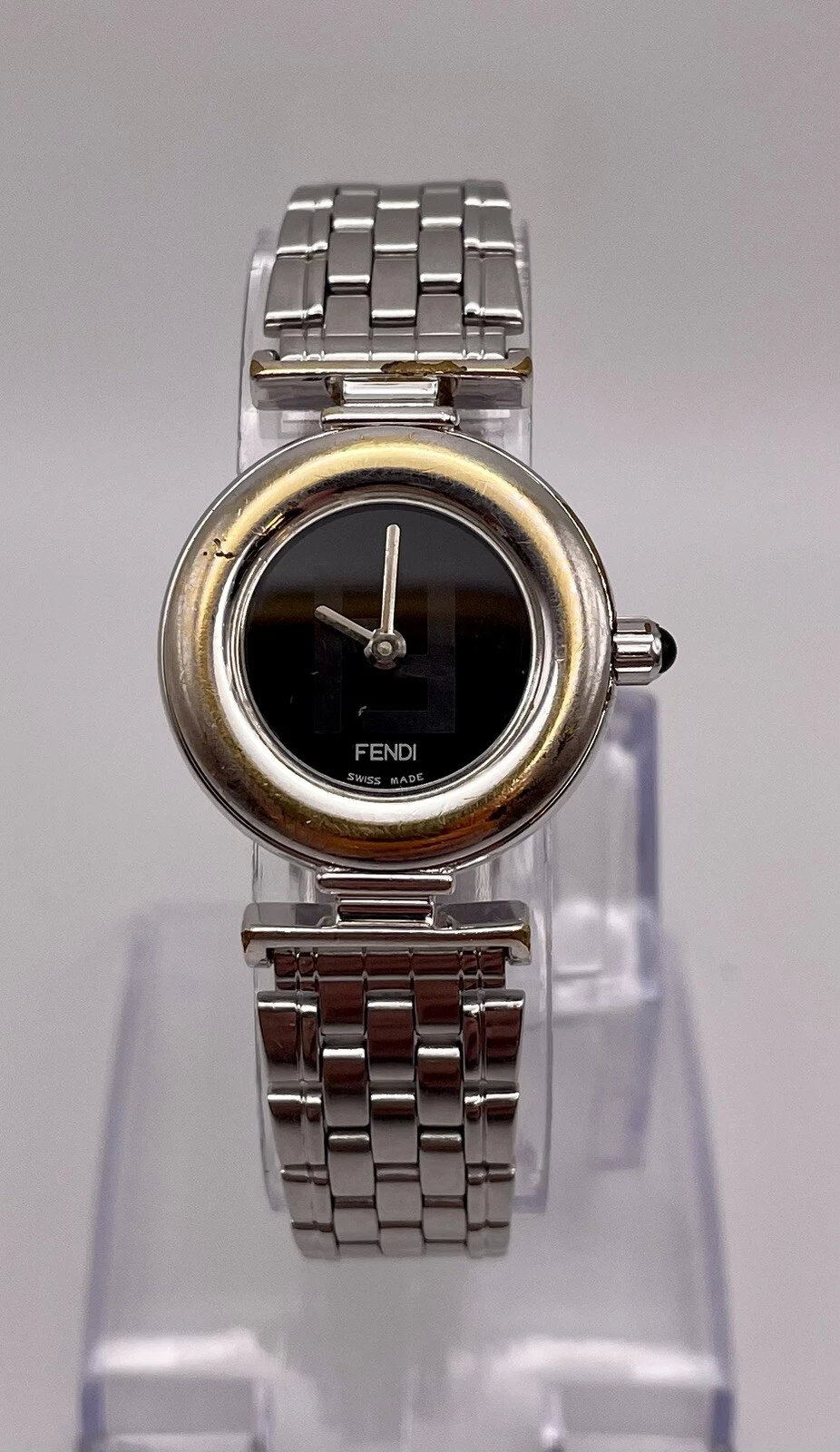 Autentico Orologio da Donna Fendi Cristallo Zaffiro Made in Svizzera Batteria Nuova
