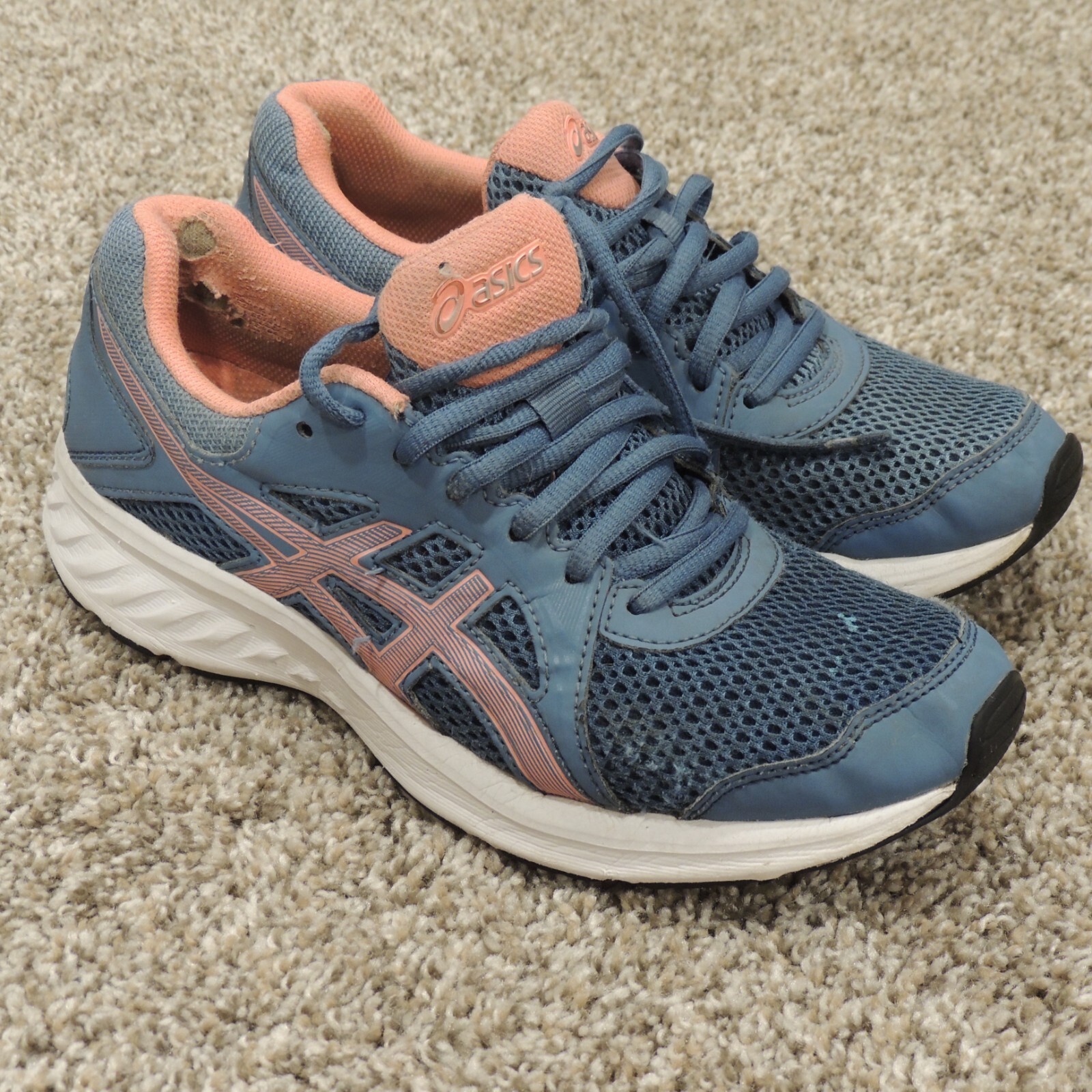 Asics Running Shoes Womens size 7 Blue Pink Sneakers Trainers-image