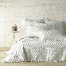 LEVTEX Sandwashed Ivory Polyester KING Comforter QUILT ONLY COVERLET NEW