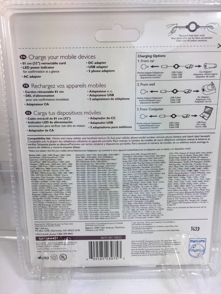 Philips Kit Cargador Multiusos Coche Pared Usb SJA2184H Foto 2 de 4