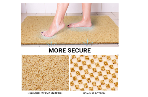 Non Slip Bathtub Shower Mats Wet Areas Quick Drying Soft PVC Champagne 31.5 x 16 - Picture 6 of 8