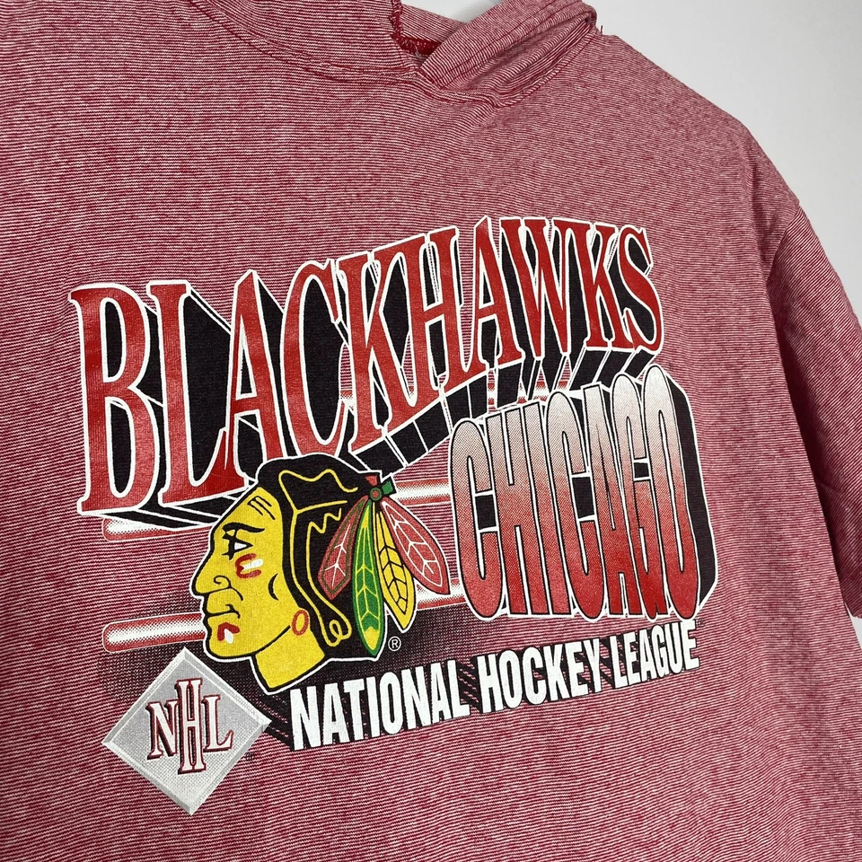Camiseta Pullover Fino Vintage Años 90 Chicago Blackhawks Manga Corta Talla L Foto 4 de 4