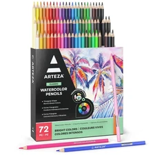 72 Pcs Watercolor Pencils, Assorted Shades, Triangular Shape, Drawing, Art