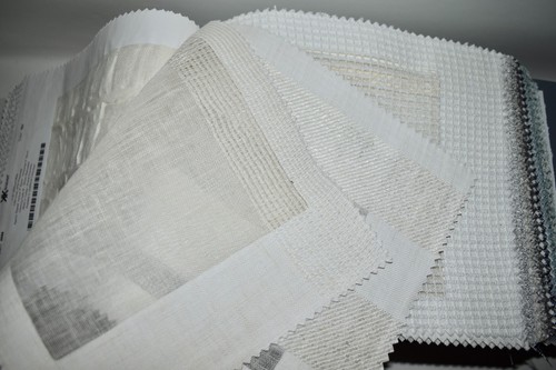 Big FABRIC SAMPLE BOOK White Beige Blue Ivory CRAFTWORKS Drapery 63pc LOT Window - Picture 15 of 23