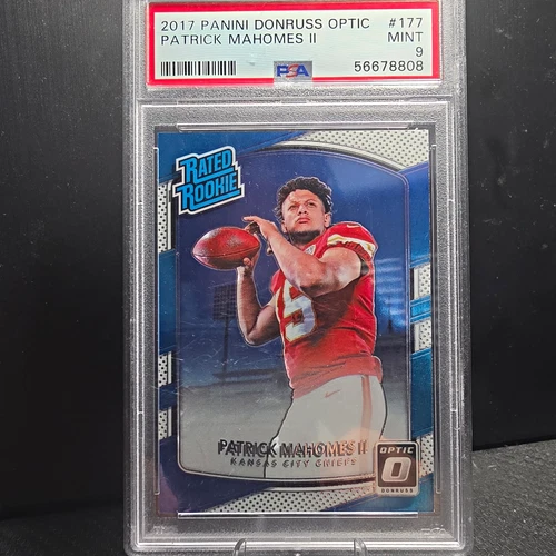 Panini 2017 Donruss Optic Patrick Mahomes II Rated Rookie #177 PSA 9 Chiefs